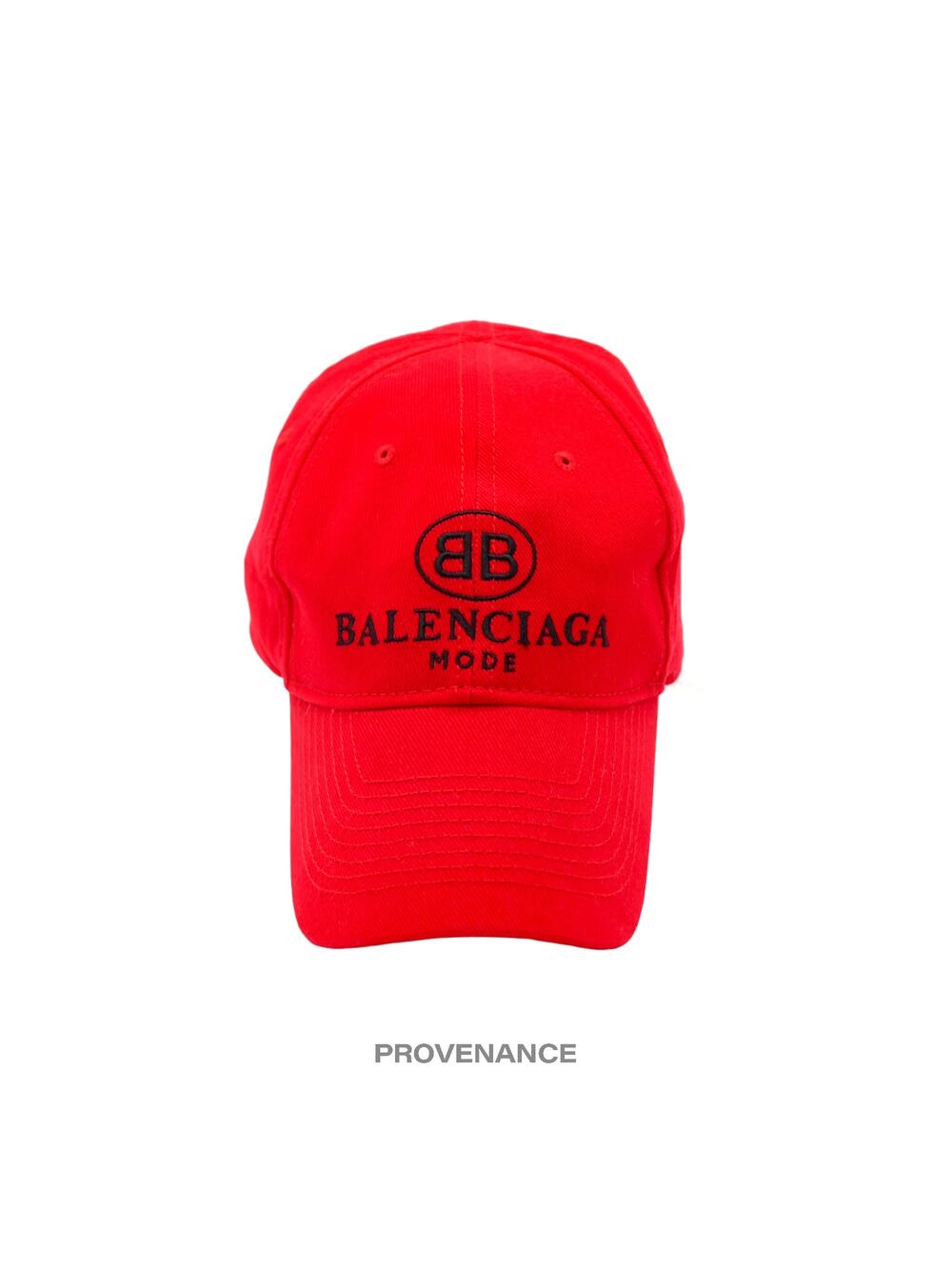 🔴 Balenciaga BB Logo Mode Embroidered Cap Hat - Red